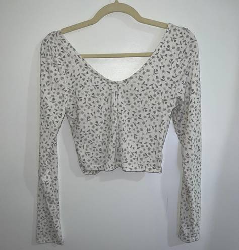 Free People White Long Sleeve Top