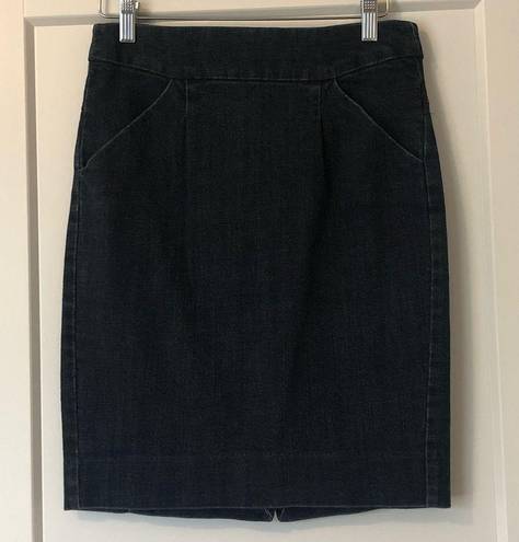 J.Crew  STRETCH Denim Pleated Midi Skirt Size4