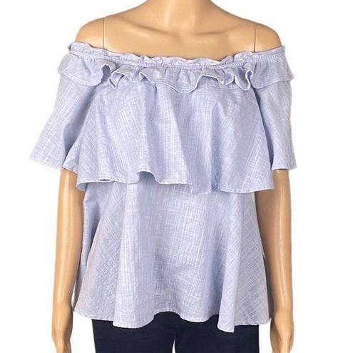 BeachLunchLounge  light blue Cotton, on or off-the-shoulder blouse. Size XL. EUC