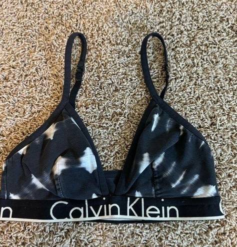 Calvin Klein Black Cream Jersey Cotton Bralette