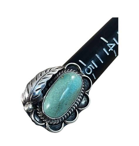 Vintage Green Turquoise Ring, Native American Indian Ring Sz 6.5