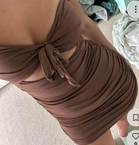 Tiger Mist Brown Mini Dress