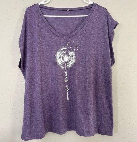 Wish 🦋 Be Kind Purple Inspriational T-Shirt  Casual Comfy Spring 2XL