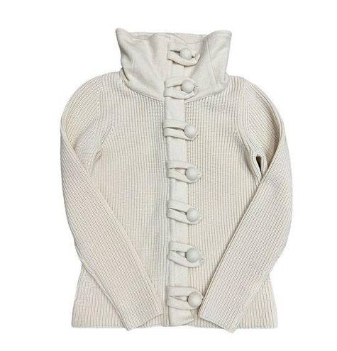 Etcetera  Turtle Neck Merino Wool Women Sweater Size Small Cream Color Jacket