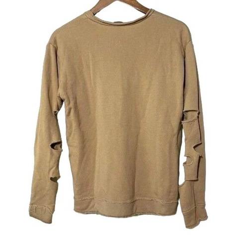 Alala  Sweatshirt Distressed Destroyed Long Sleeve Crew Neck Sweatshirt Small