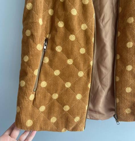 easel Brown Polka Dot Corduroy Vest