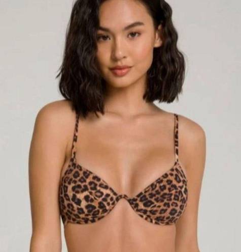 Good American NWT  Leopard Bikini Top with Black Bottom - Size 4(XL)