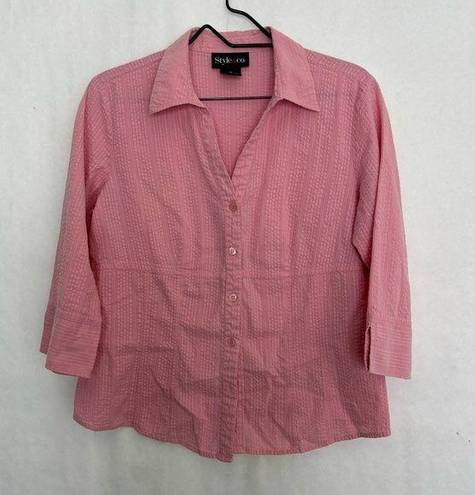 Style & Co 4/$25  pink button up shirt 14