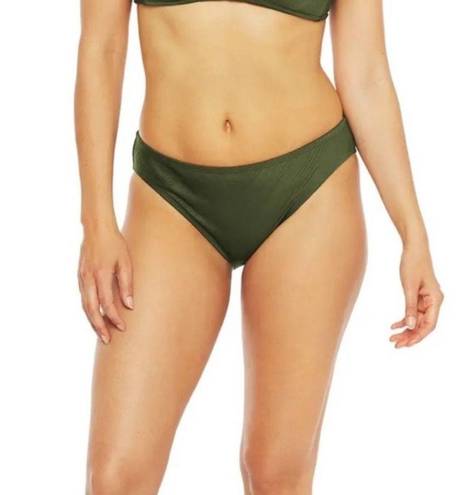 La Blanca NWT  Let’s Duet Hipster Bikini Bottom Olive Green Textured Sz 4