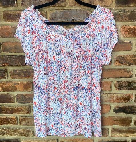 Eliane Rose  Floral Smocked Off-The-Shoulder Blouse Women's Size Small