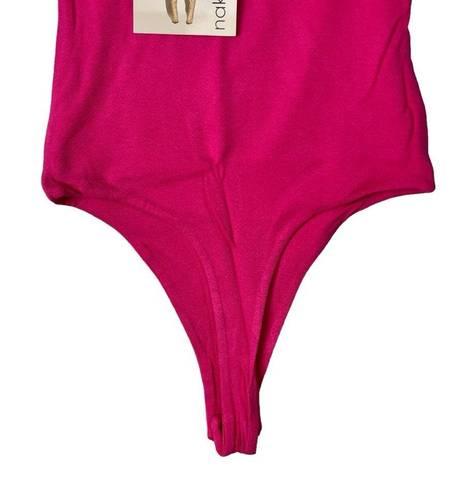 Naked Wardrobe Size XS Sculpted Seamless Tank Thong Bodysuit In Raspberry NEW