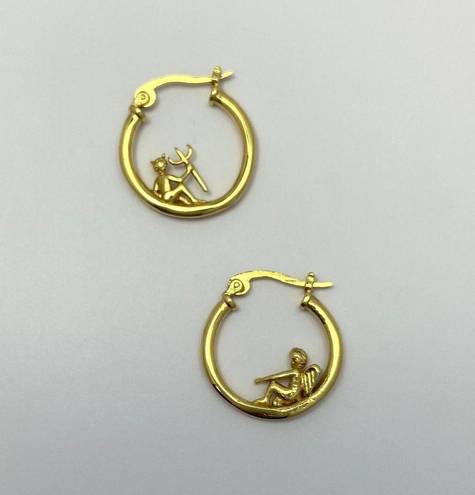 18K Gold Plated Angel and Demon Hoop Earrings for Women