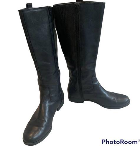 Ralph Lauren Lauren  Sagira II Black Leather Boots