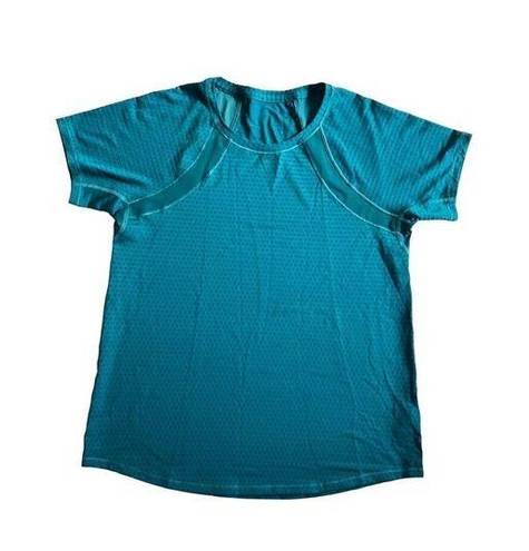 Athleta  TEAL CHI DOT MESH TRAIN TEE  size XS