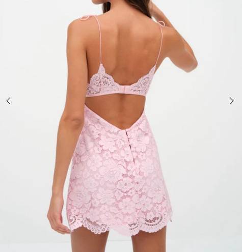 For Love & Lemons  Creamsicle Lace Mini Dress In Pale Pink. Size XS. Never Worn