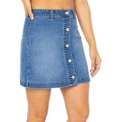 Celebrity Pink Buttoned Front Denim Skirt