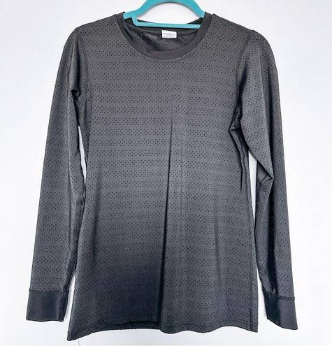 Zyia  Active Black Mesh Long Sleeve Activewear Top Size Small