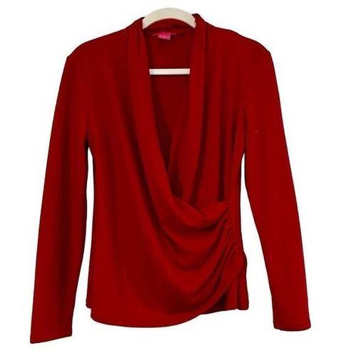 Sunny Leigh  Women’s Red Sweep Wrap Sweater Small