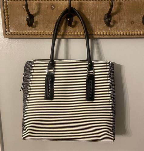 Stella & Dot NWOT  Leather Black White Tote