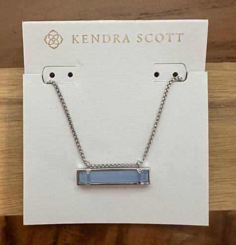 Kendra Scott Leanor Silver Tone Rhodium Plated Periwinkle Necklace NWT