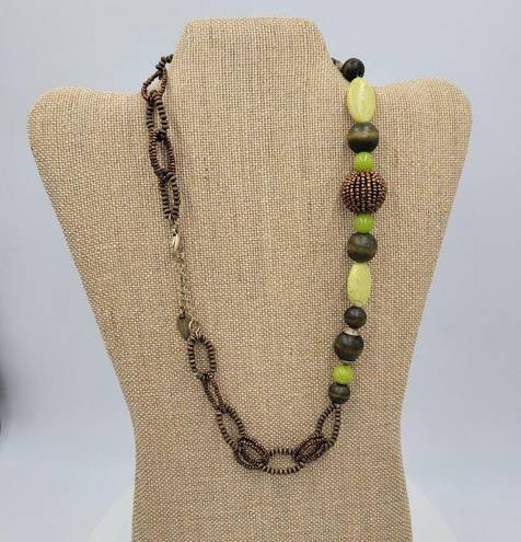 Coldwater Creek Vintage  Beaded Stone Necklace Chunky Boho Fashion Accessories