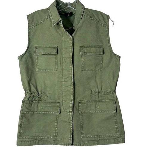 FATE. Women's Sleeveless Cinch Waist Utility Vest Jacket Olive Green Size Small