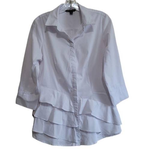 Zac and Rachel  Women's White 3/4 Sleeve Shirt Size Medium