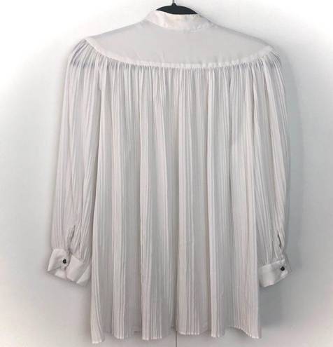 Oscar de la Renta  Sport Pleated Long Sleeve Blouse