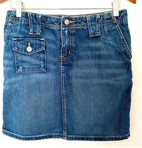 Polo Vintage Y2K  Ralph Lauren Carolyn Cotton Blue Jeans Denim Mini Skirt Sz 6