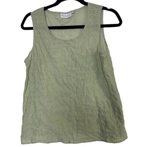 Habitat  cotton light green crinkle textured sleeveless blouse size small