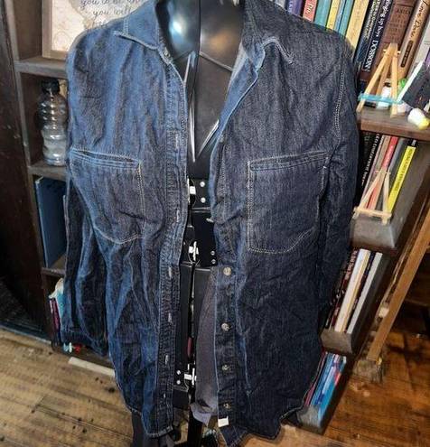 Treasure & Bond  dark wash denim slim M button down shirt