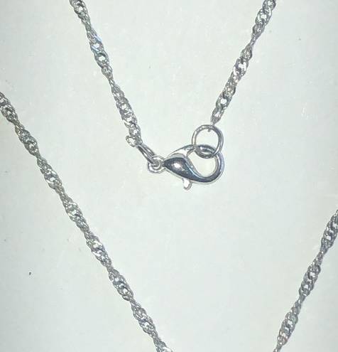 Twisted Silver Tone Horse CZ Rhinestone Pendant Cowboy Western  Chain Necklace