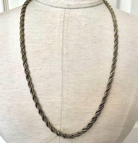 Twisted Silver and gold tone  necklace