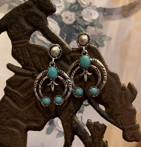 Western Earrings Blue