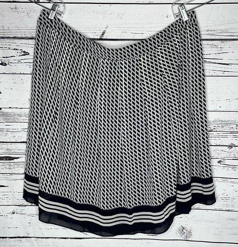 Talbots  Woman Petites NWT Size 22WP Blue & White Geometric Stripe A-Line Skirt