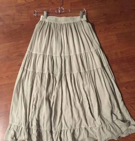 American Eagle Beige Neutral Boho Tiered High Waisted Maxi /Midi Skirt XS