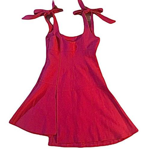 Cinq à Sept Cinq a Sept Jeanette Red Tie Shoulder Flare Mini Dress Size 4 NWT