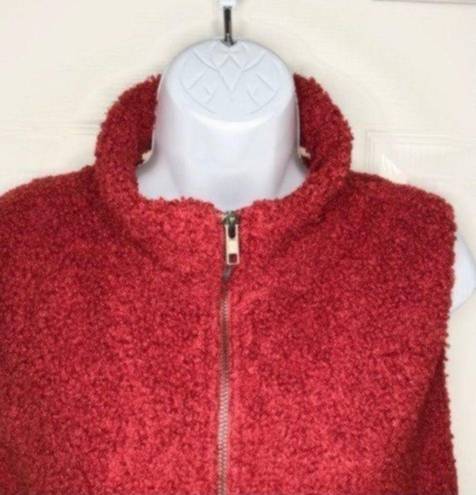 Umgee  Teddy Vest Zipper Dark Red M