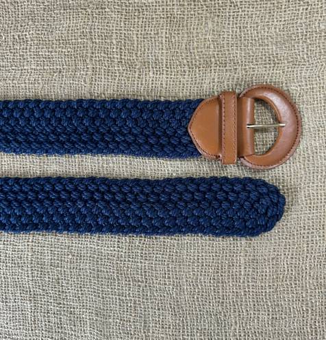 Talbots Wide Blue Woven Dress Belt Size M-Lrg 0-43 Inches