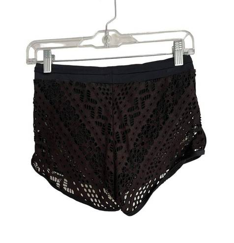 Women's Swim Shorts Zonsaoja Size Small Black Lace Over Swim Bottoms NWT