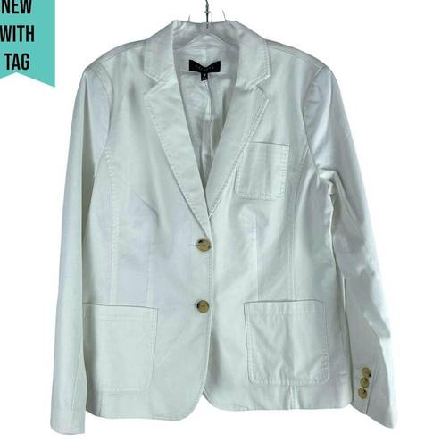 Talbots  Summer 2 Buttons Cotton Blazer Jacket White Size 10