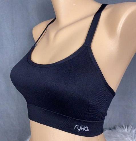 Ryka  Sports Bra Black Size Small Racerback Adjustable Straps Removable Pads