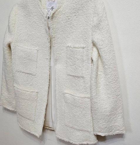 Mango  Pocket tweed jacket JUDY-LM     Ecru     Women's SIze XS    REF57089121