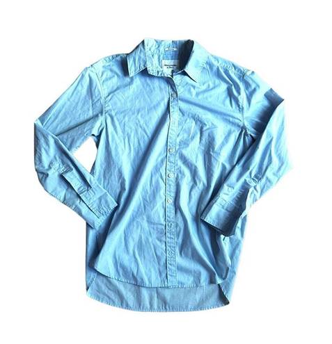 Abercrombie & Fitch  90s Oversized Poplin Button-Up Shirt Light Blue Size XS