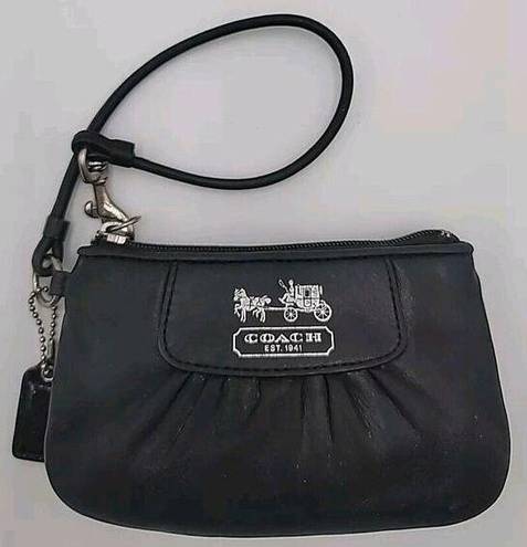 Coach  Est. 1941 Black Pleated Leather Small Wristlet W/Tag