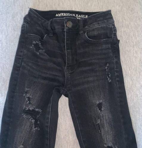 American Eagle Outfitters High Rise Skinny Jeans Black Size 00