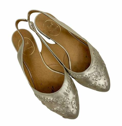 Jack Rogers  Gold Rory Slip On Slingback Flats Pointed Toe Size 7M