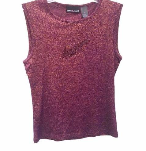 DKNY VINTAGE  JEANS Purple/gold sparkle top