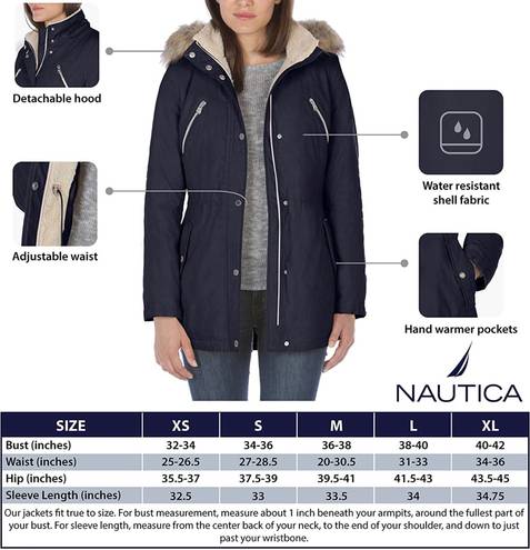 Nautica Anorak Faux Fur Jacket