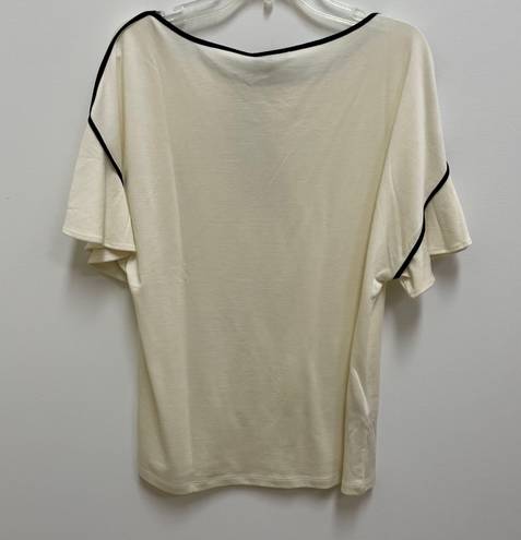 Massimo Dutti Cream Flutter Sleeve Top